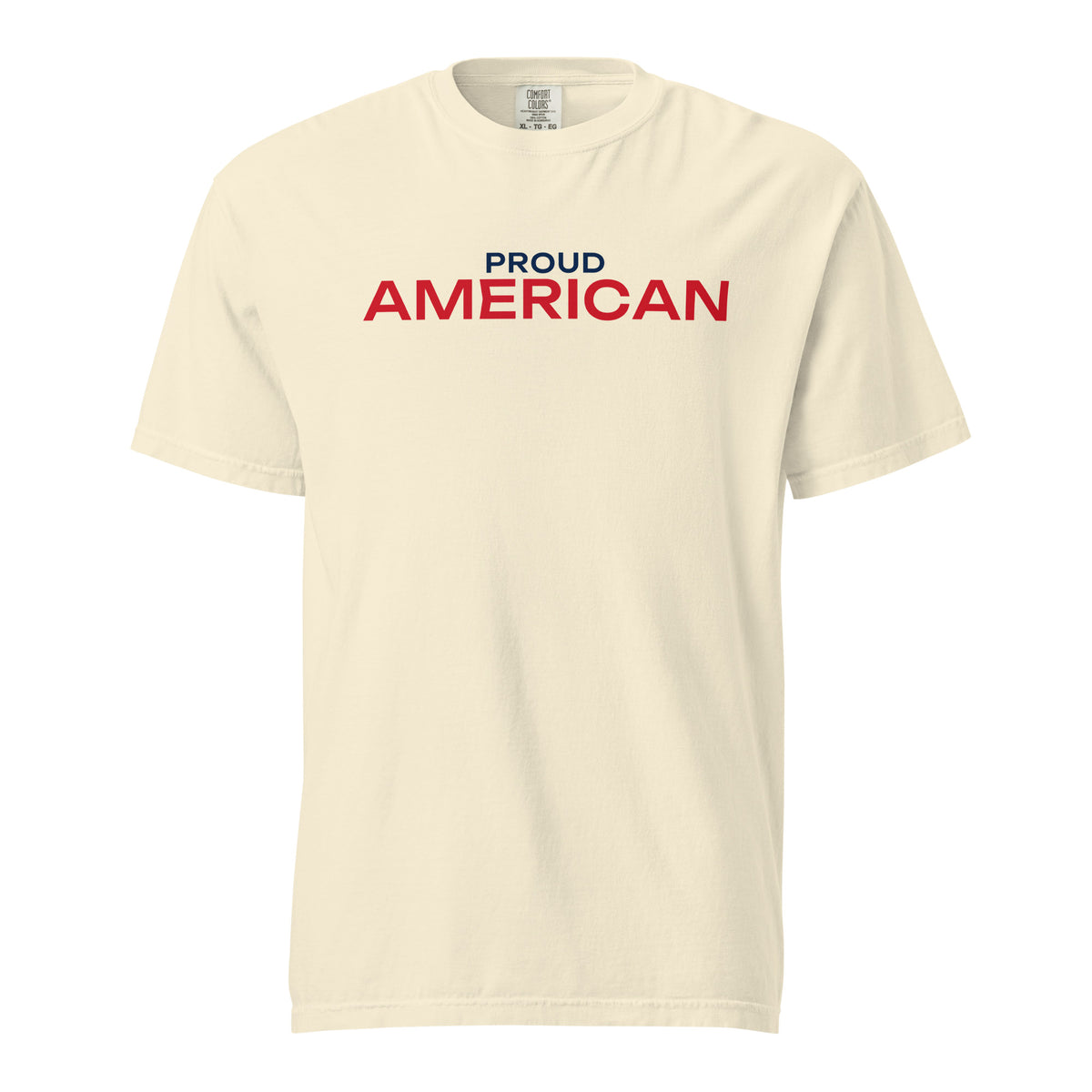 Proud American Wide Heavyweight Tee - Light Ivory flat front | True American