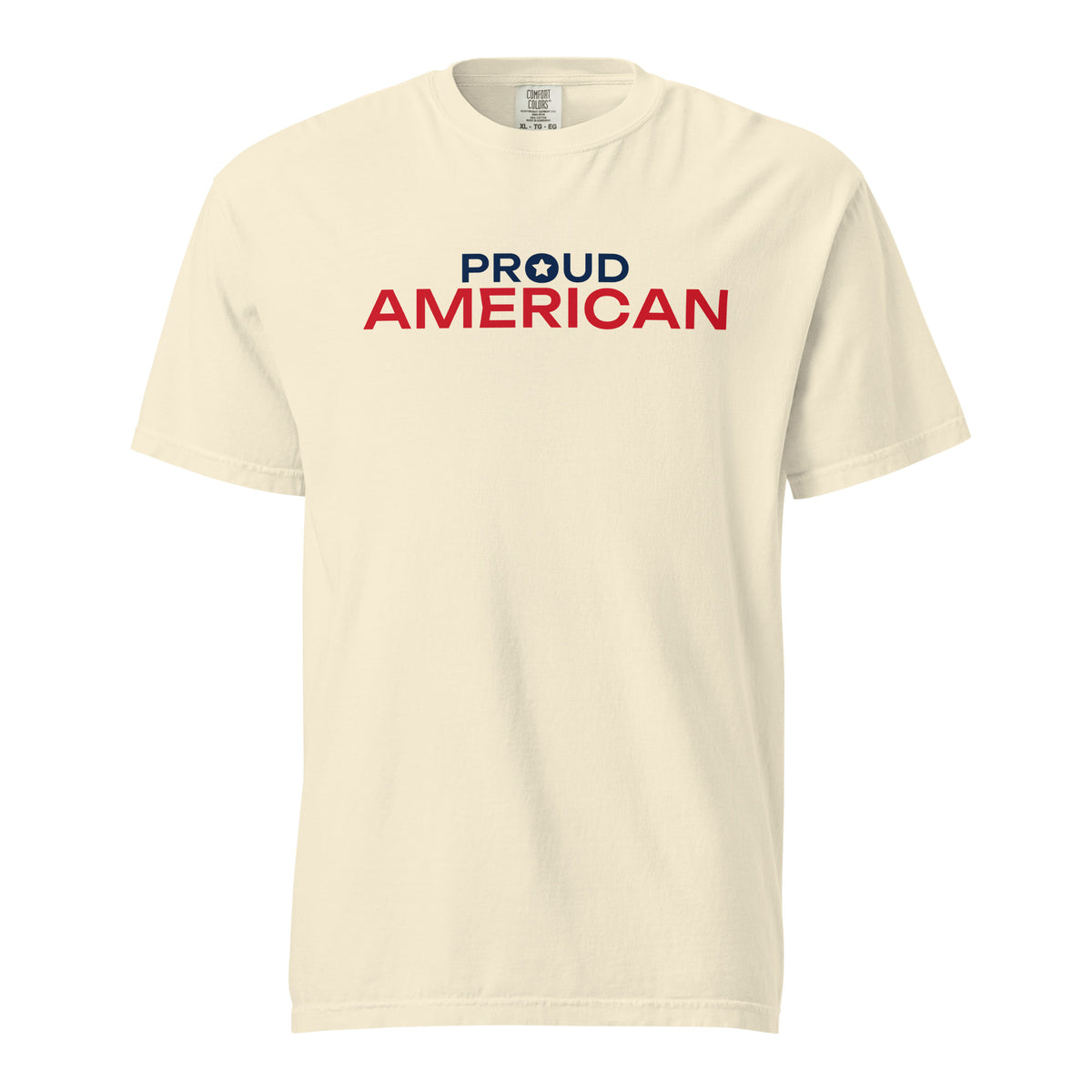 Proud American Star Heavyweight Tee - Light Ivory flat front | True American