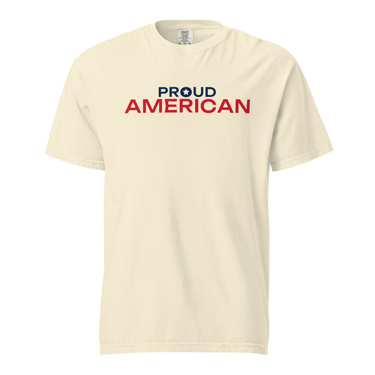 Proud American Star Heavyweight Tee - Light Ivory flat front | True American