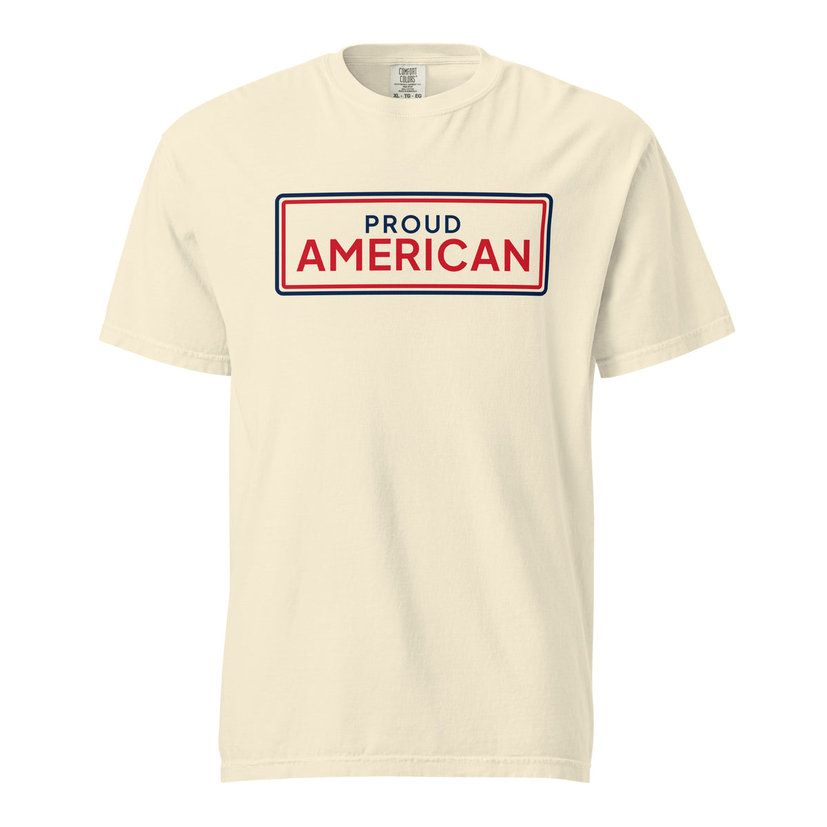 Proud American Framed Heavyweight Tee - Light Ivory flat front | True American