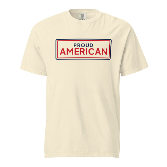 Proud American Framed Heavyweight Tee - Light Ivory flat front | True American