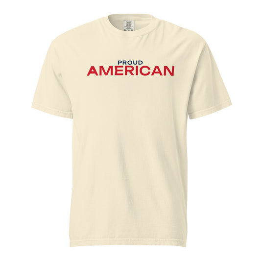 Proud American Cutout Star Heavyweight Tee - Light Ivory flat front | True American