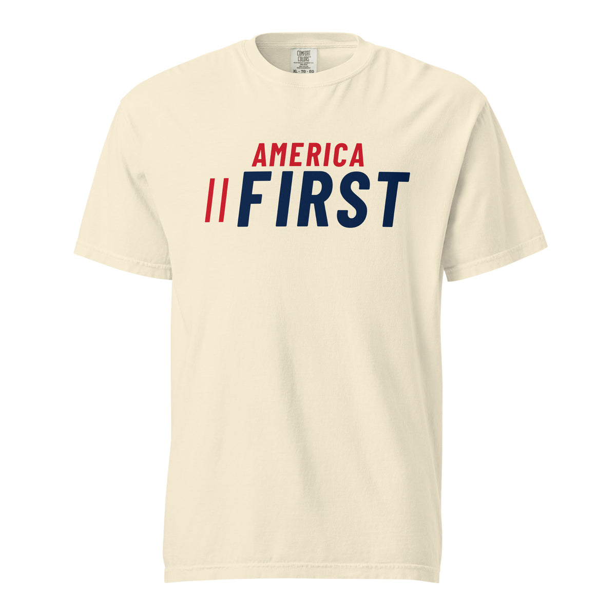 America First Sport Heavyweight Tee - Light Ivory flat front | True American