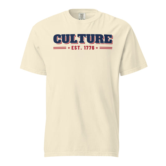 Culture Est. 1776 Stacked Tee in Ivory, front | True American