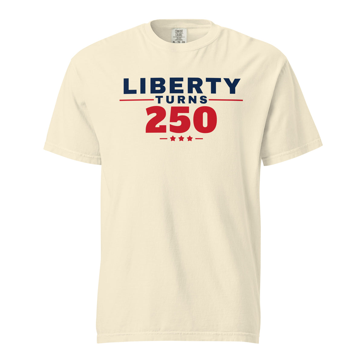 Liberty Turns 250 Heavyweight Tee, Ivory, front | True American