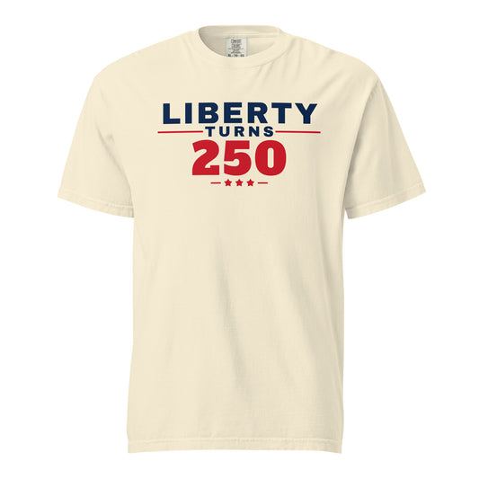 Liberty Turns 250 Heavyweight Tee, Ivory, front | True American