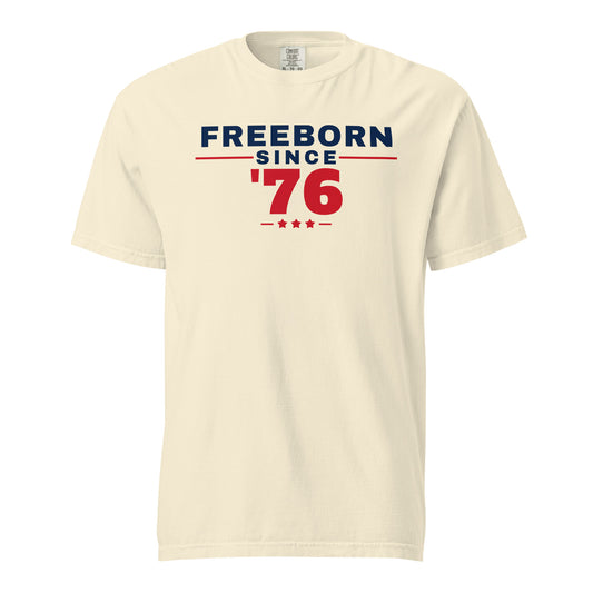 Freeborn Since '76 Heavyweight Tee, Ivory, front | True American