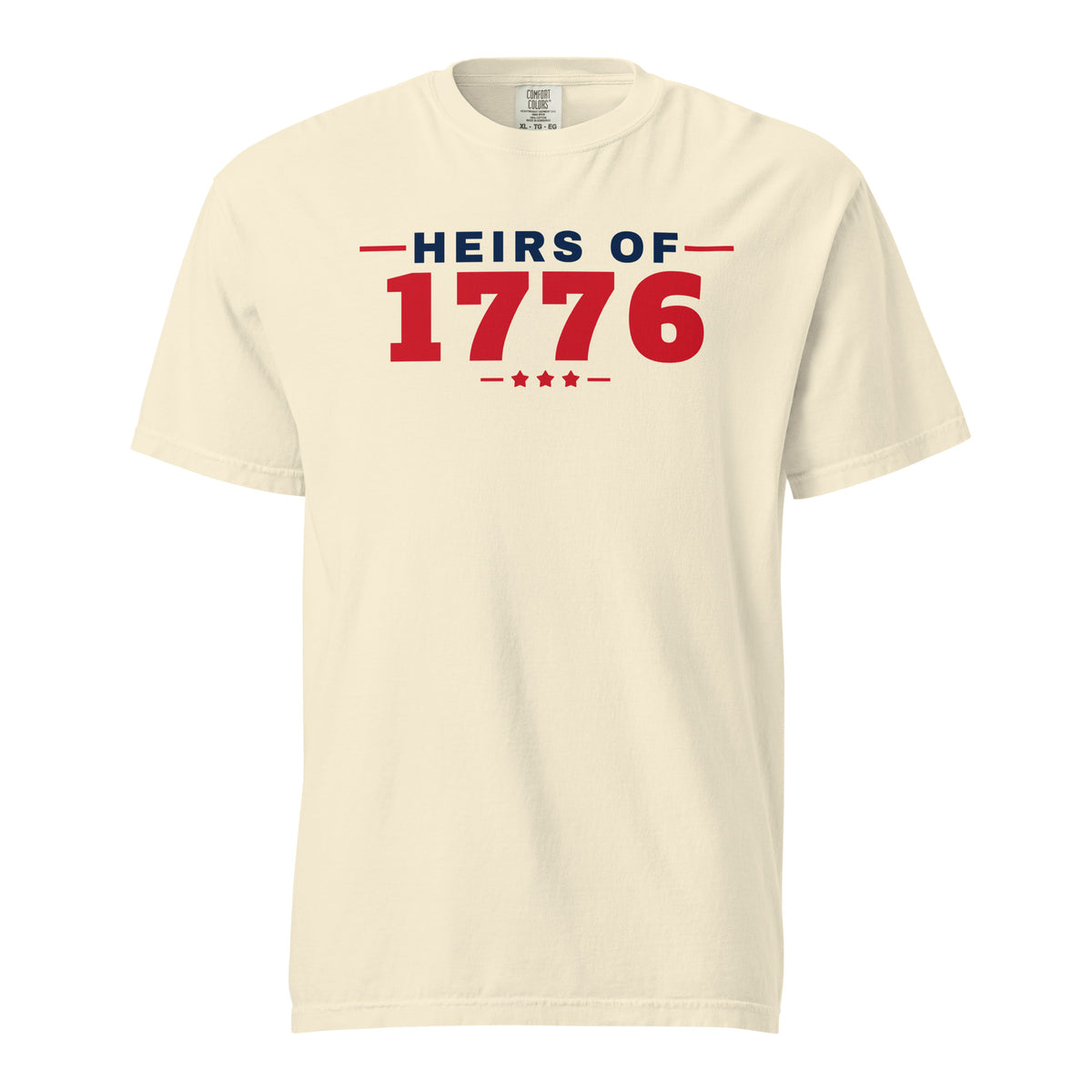 Heirs of 1776 Heavyweight Tee, Ivory, front | True American