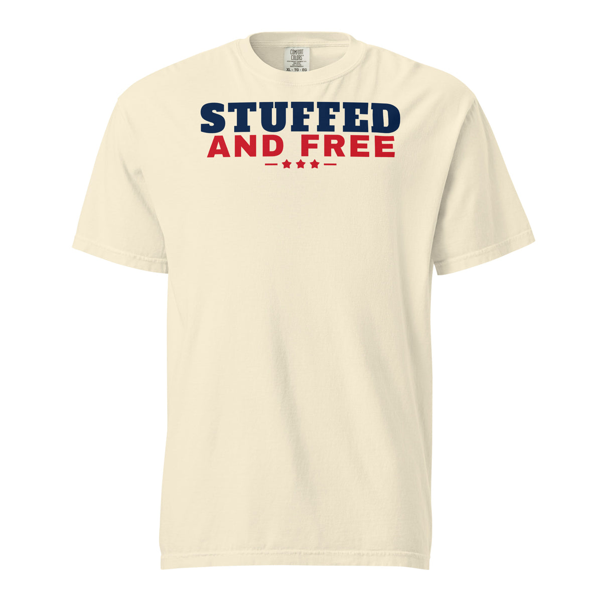 Stuffed and Free Heavyweight Tee, Ivory, front | True American