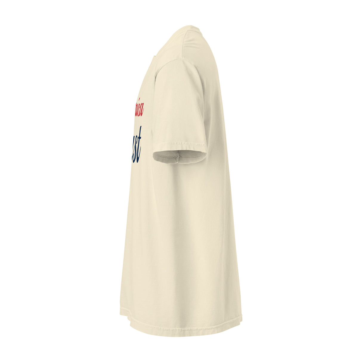America First Brush Heavyweight Tee - Light Ivory left side | True American