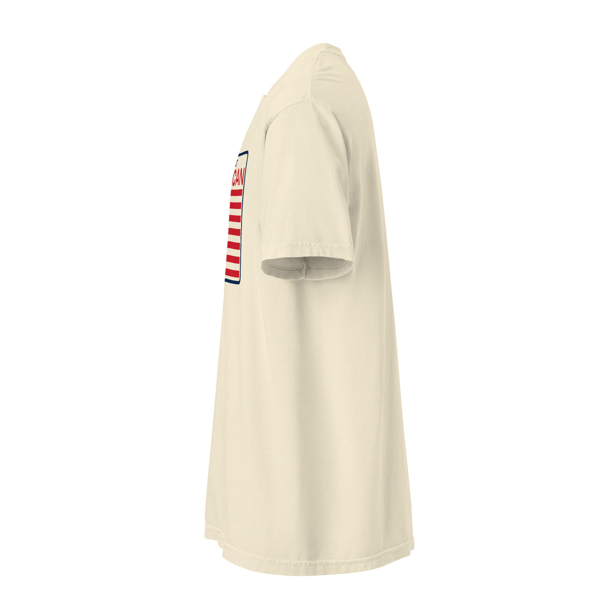 Proud American Flag Patch Heavyweight Tee - Light Ivory left side | True American