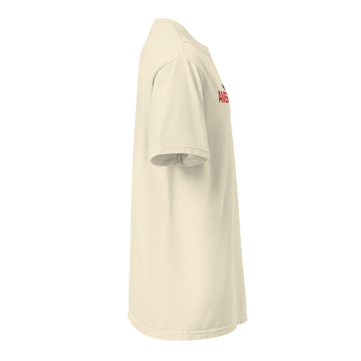 Proud American Wide Heavyweight Tee - Light Ivory right side | True American