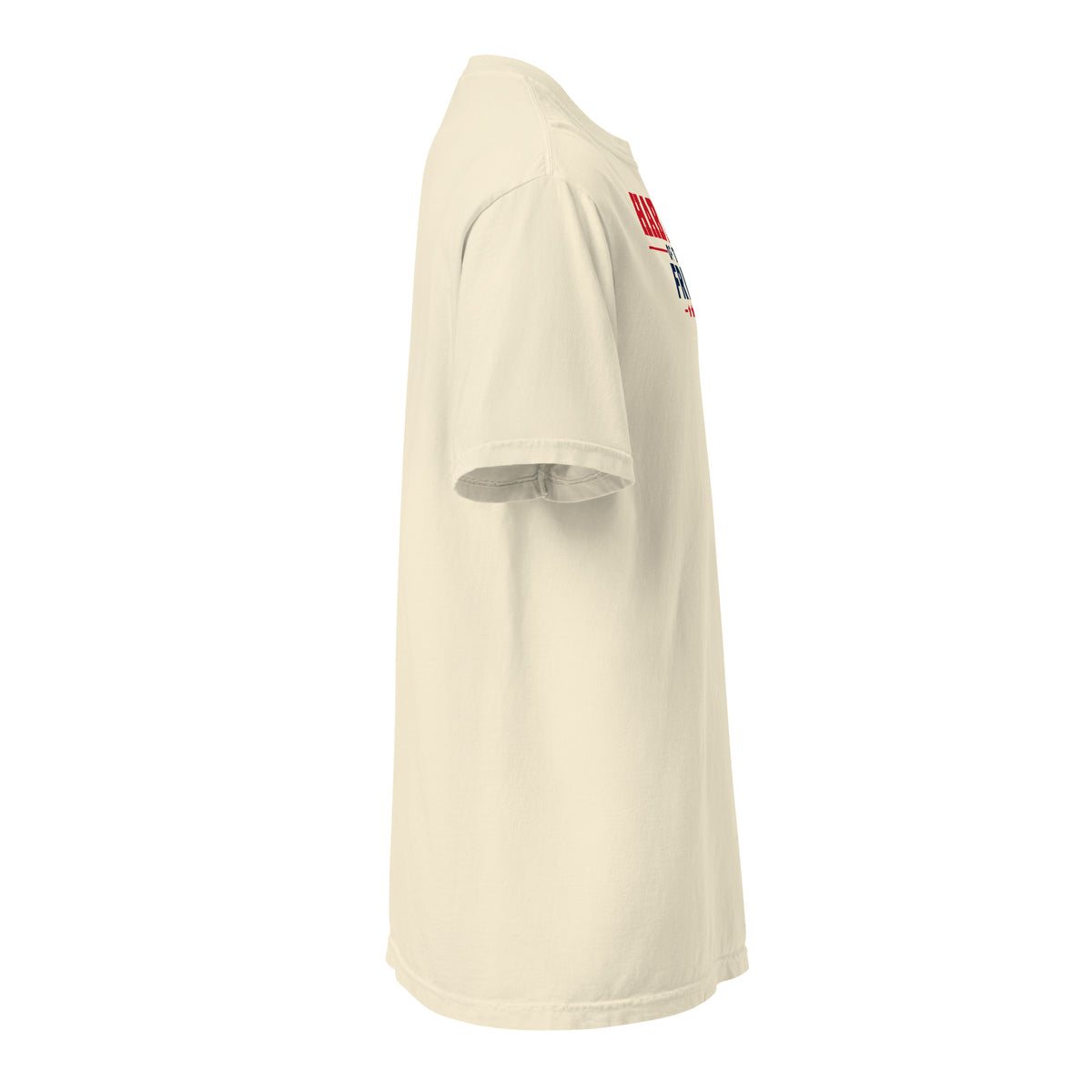 Harvest of the Free Heavyweight Tee, Ivory, right sleeve | True American