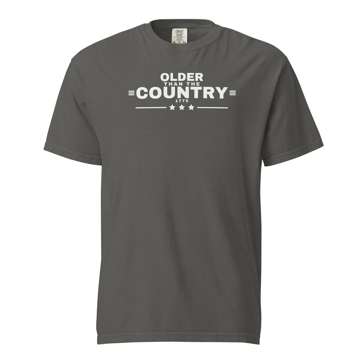 Older Than the Country Heavyweight Tee Pepper flat front | True American