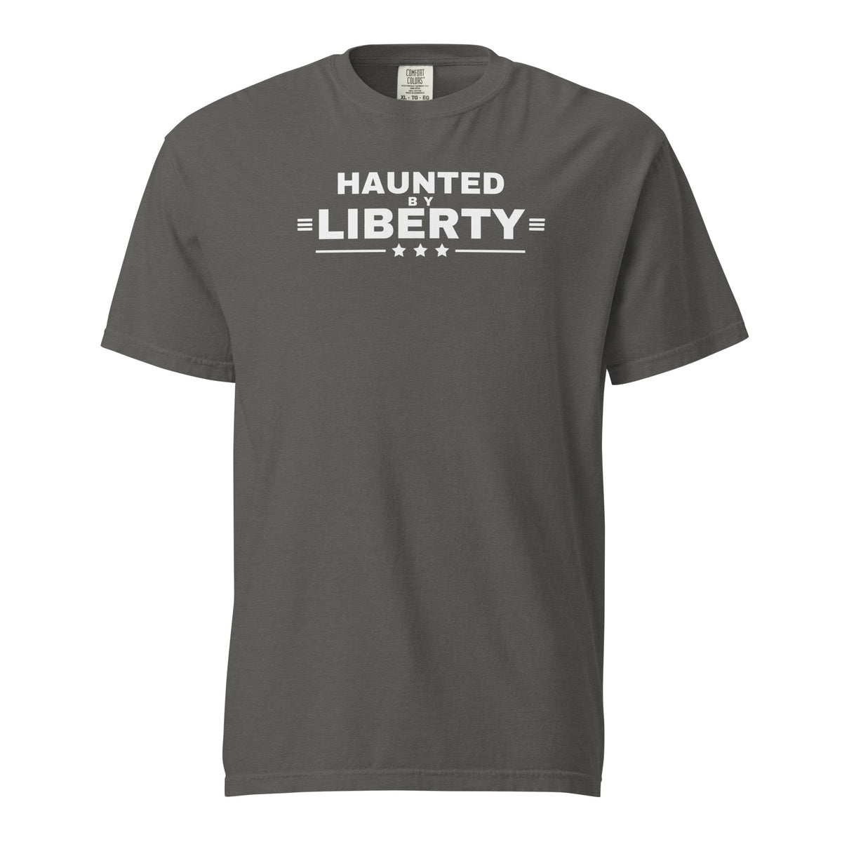 Haunted by Liberty Heavyweight Tee Pepper flat front | True American