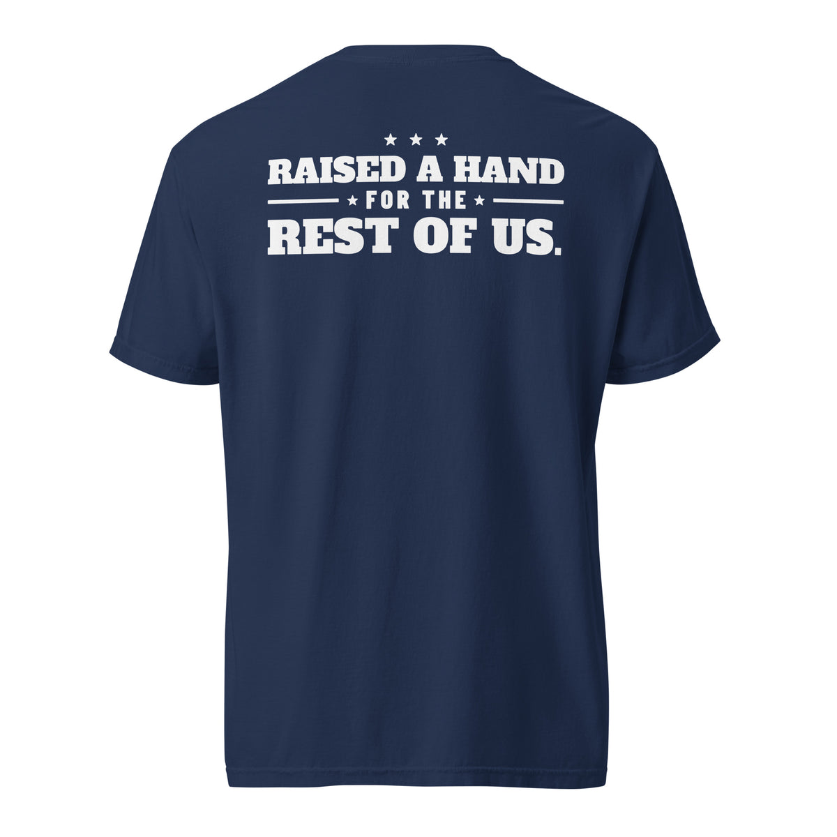 Raised a Hand Tee, dark blue, back | True American