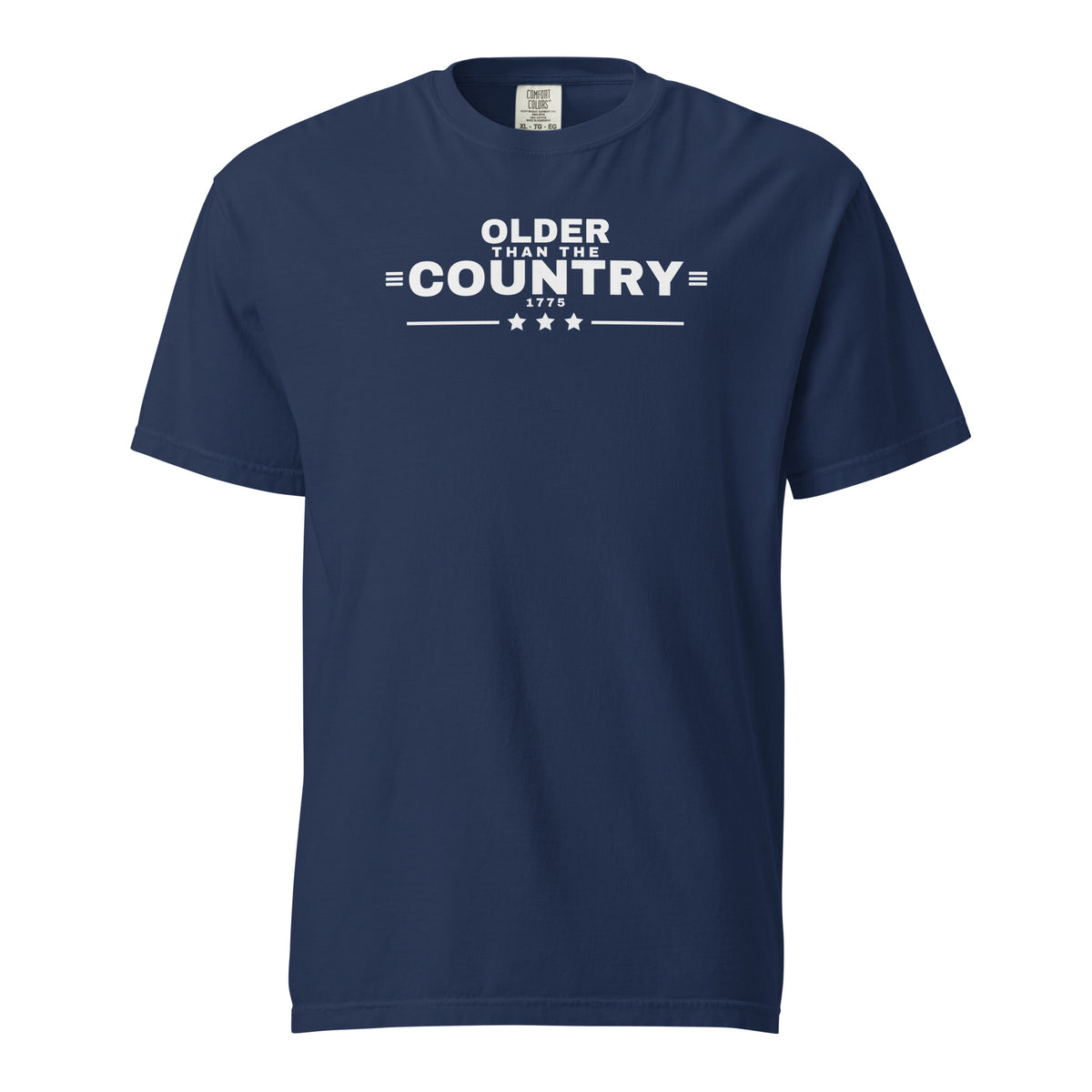 Older Than the Country Heavyweight Tee True Navy flat front | True American