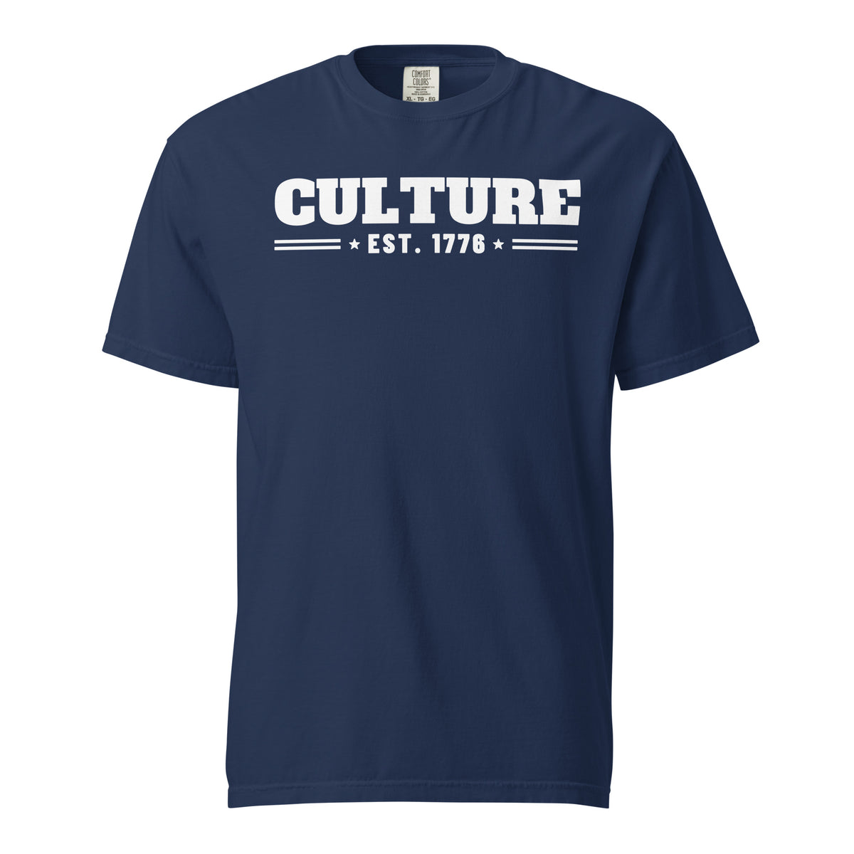 Culture Est. 1776 Stacked Tee in True Navy, front | True American