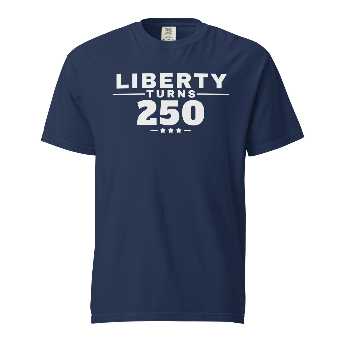 Liberty Turns 250 Heavyweight Tee, dark blue, front | True American