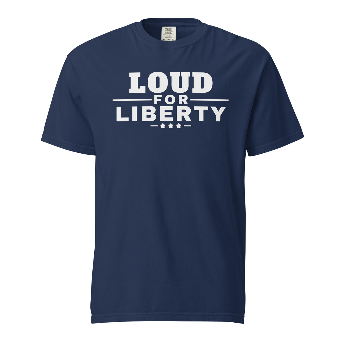 Loud for Liberty Heavyweight Tee, dark blue, front | True American