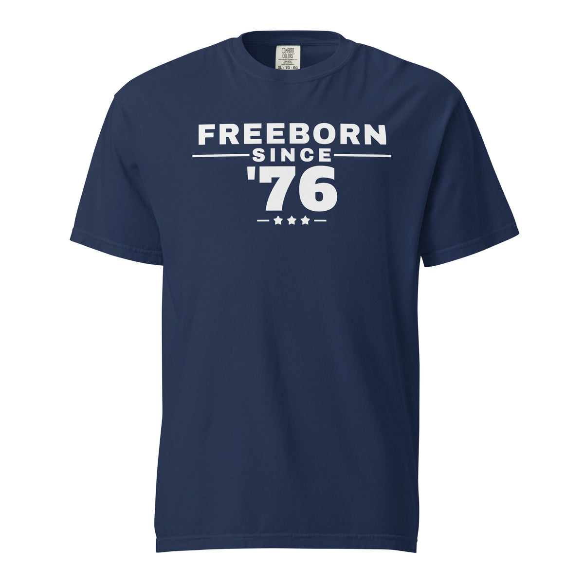 Freeborn Since '76 Heavyweight Tee, dark blue, front | True American