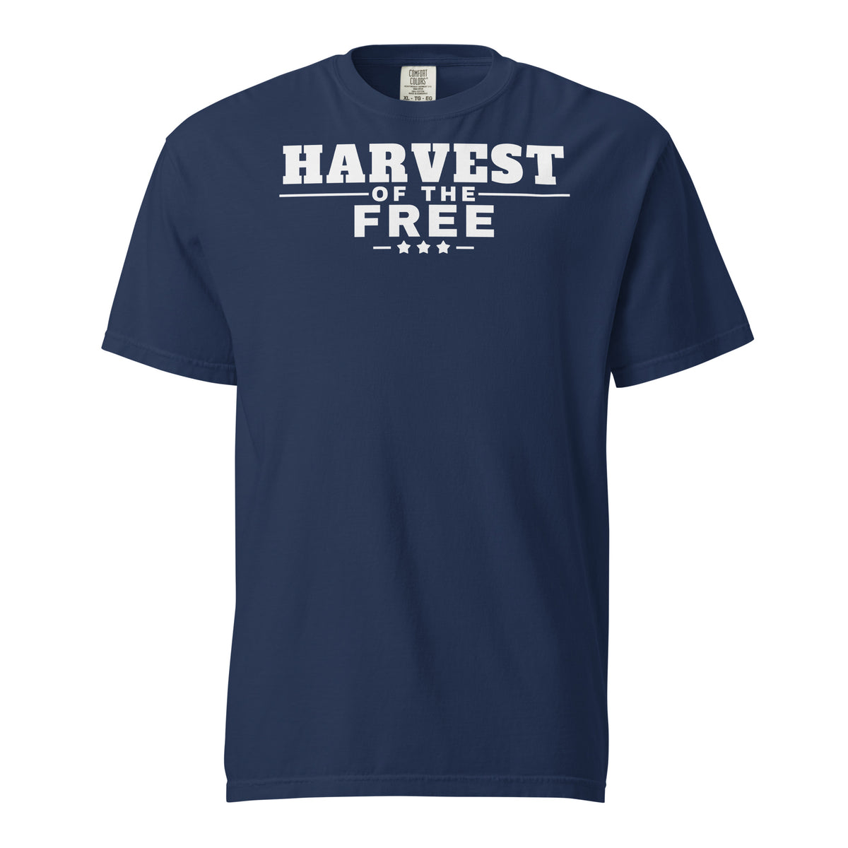 Harvest of the Free Heavyweight Tee, dark blue, front | True American