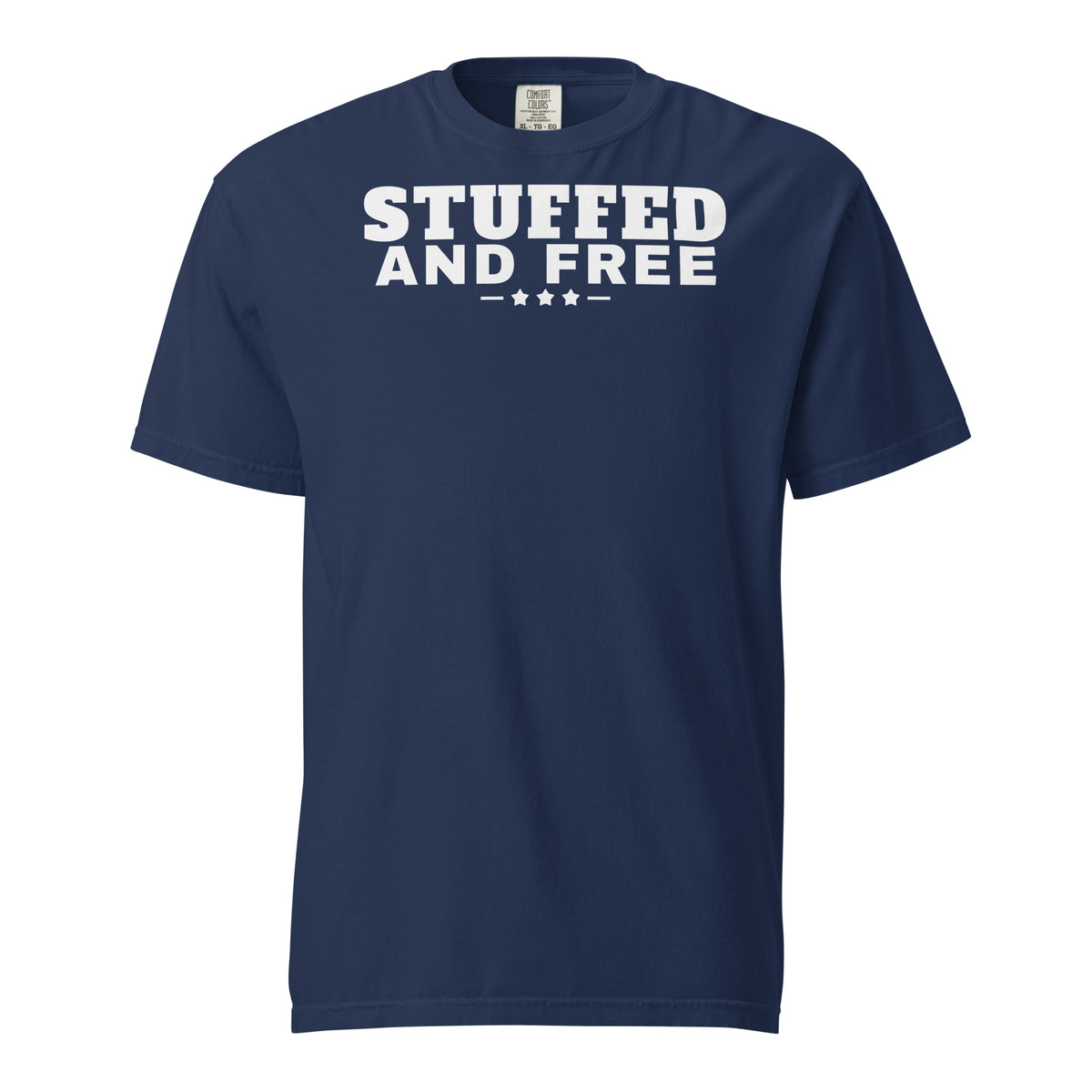 Stuffed and Free Heavyweight Tee, dark blue, front | True American