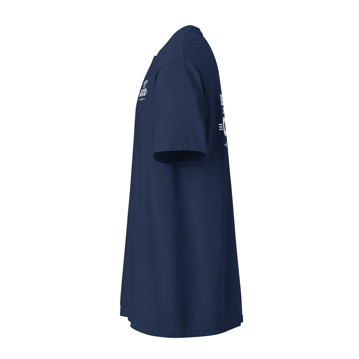 Liberty Looks Good Heavyweight Tee, True Navy, left side | True American