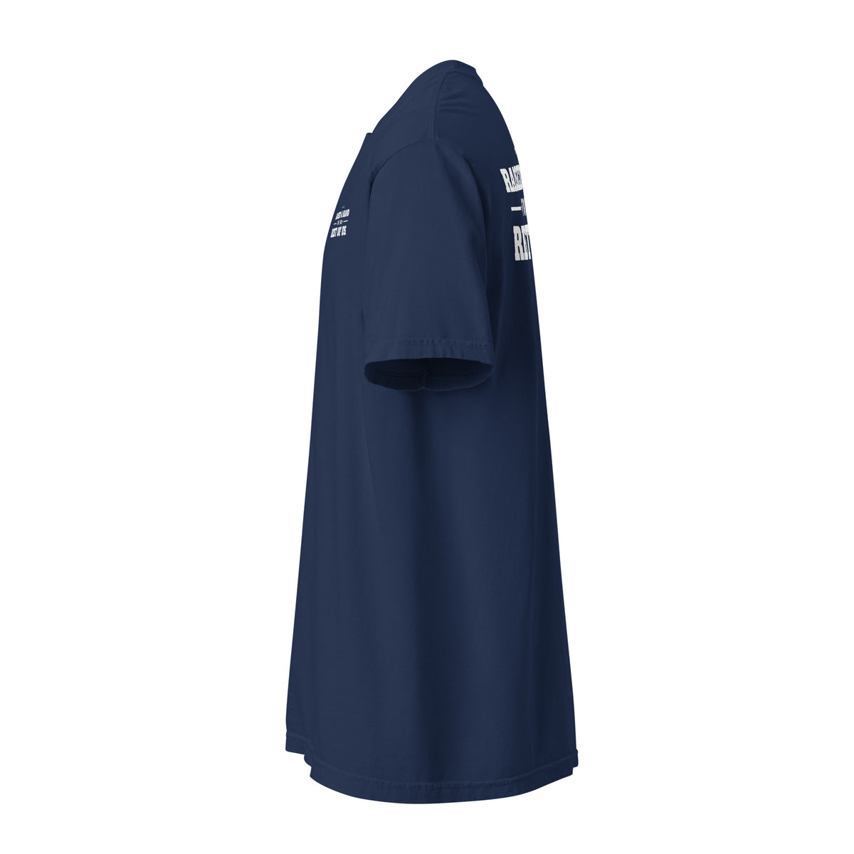 Raised a Hand Tee, dark blue, left side | True American