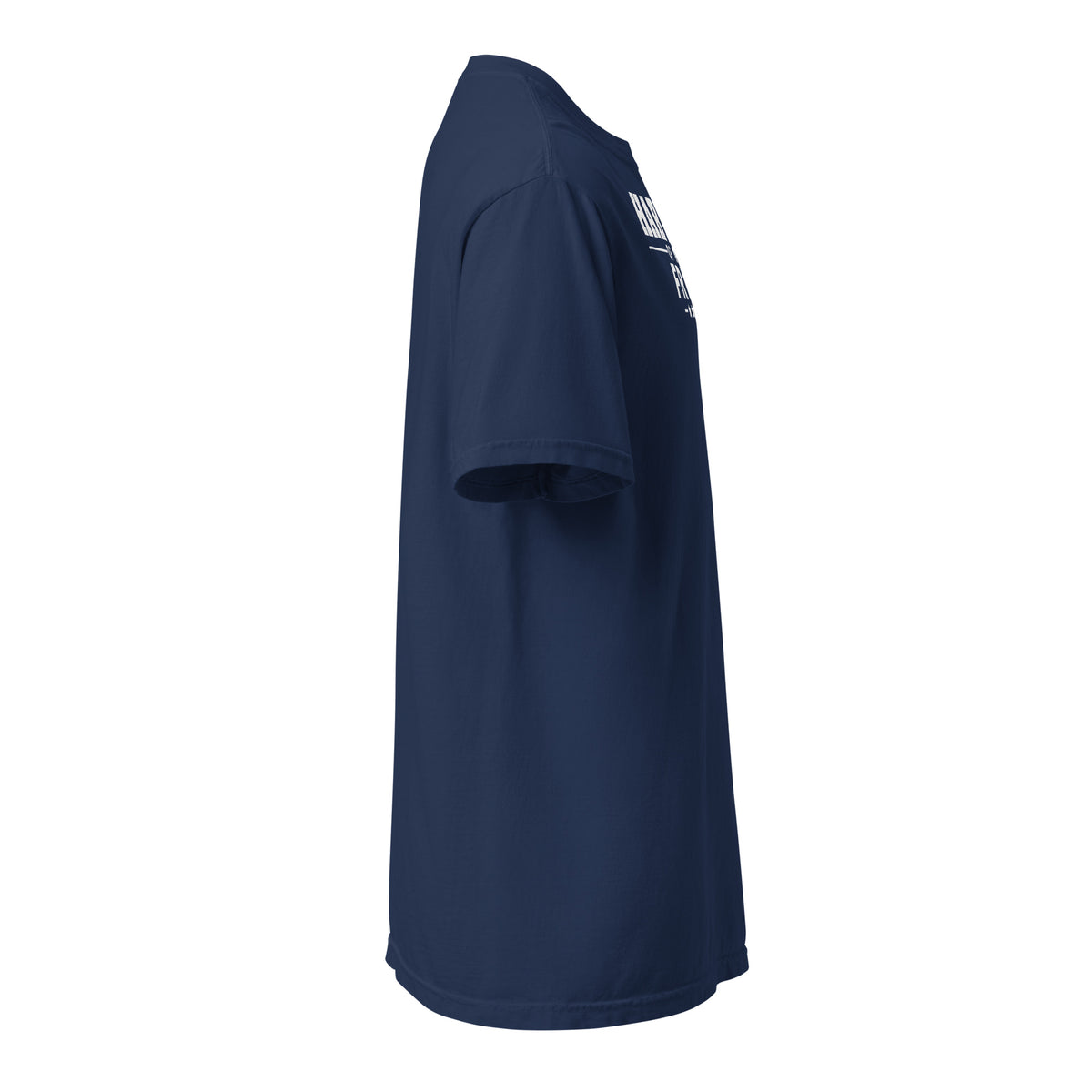 Harvest of the Free Heavyweight Tee, dark blue, right sleeve | True American