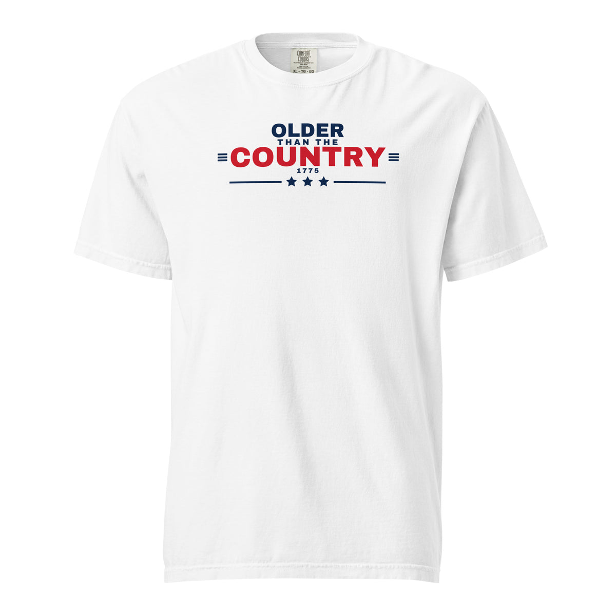 Older Than the Country Heavyweight Tee White flat front | True American