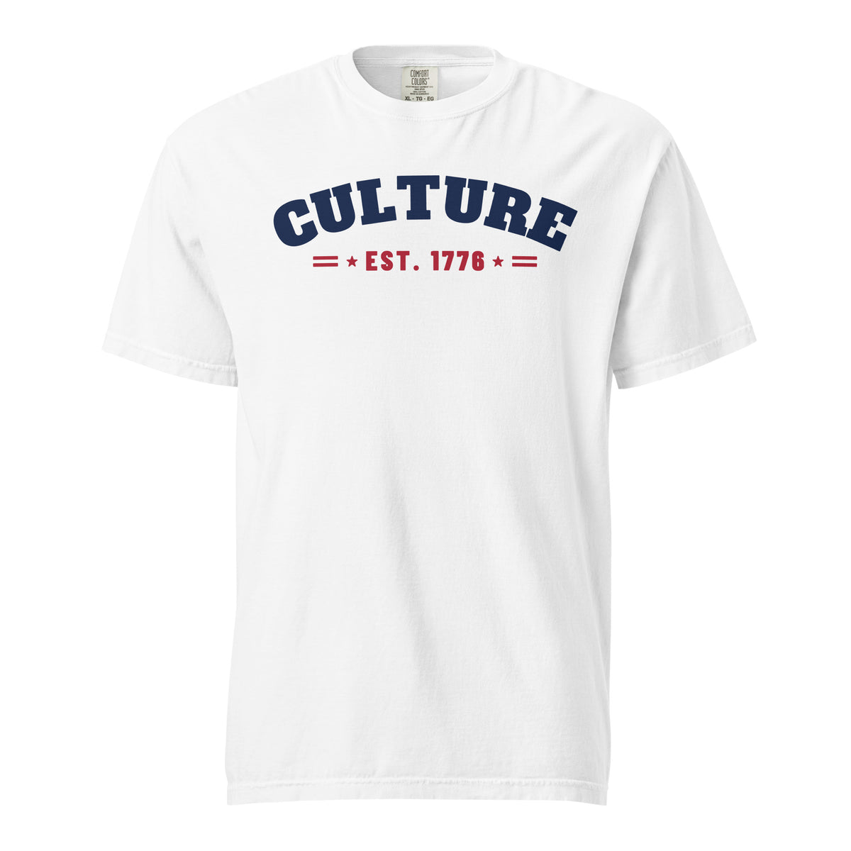 Culture Est. 1776 Arched Tee in White, front | True American