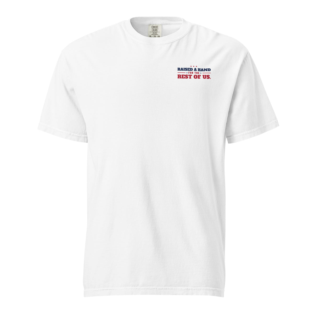 Raised a Hand Tee, White, front | True American