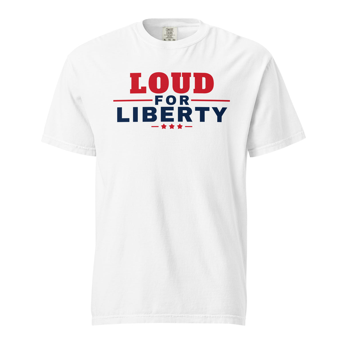 Loud for Liberty Heavyweight Tee, White, front | True American