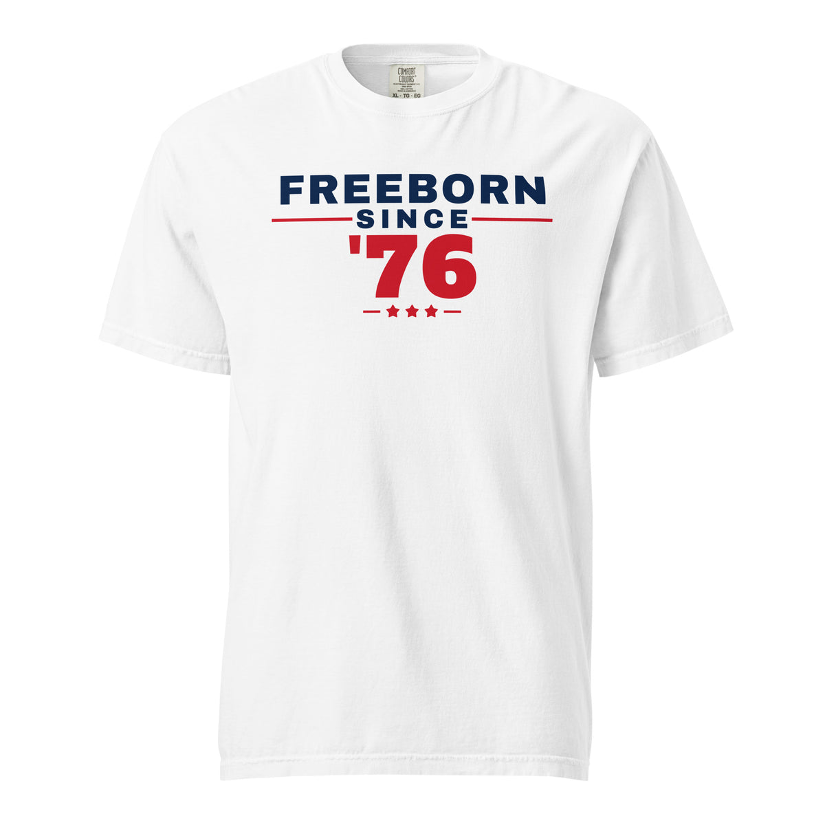 Freeborn Since '76 Heavyweight Tee, White, front | True American