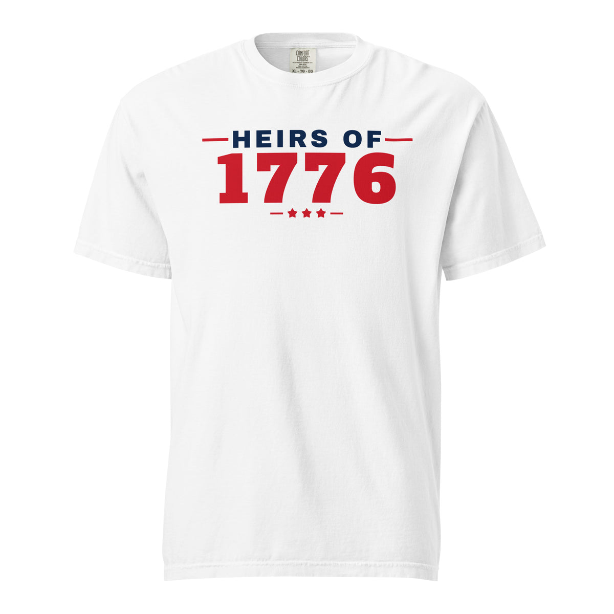Heirs of 1776 Heavyweight Tee, White, front | True American