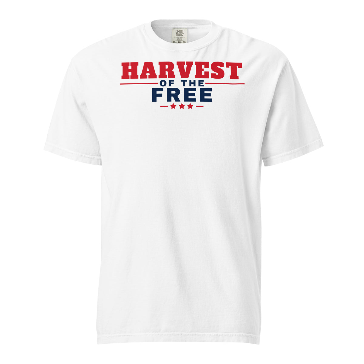 Harvest of the Free Heavyweight Tee, White, front | True American