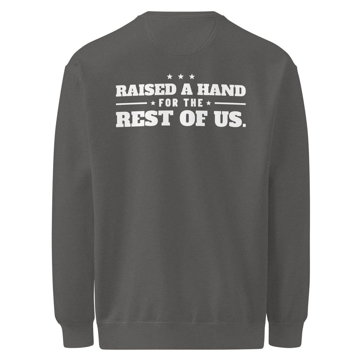Raised a Hand Crewneck, Pepper, back | True American