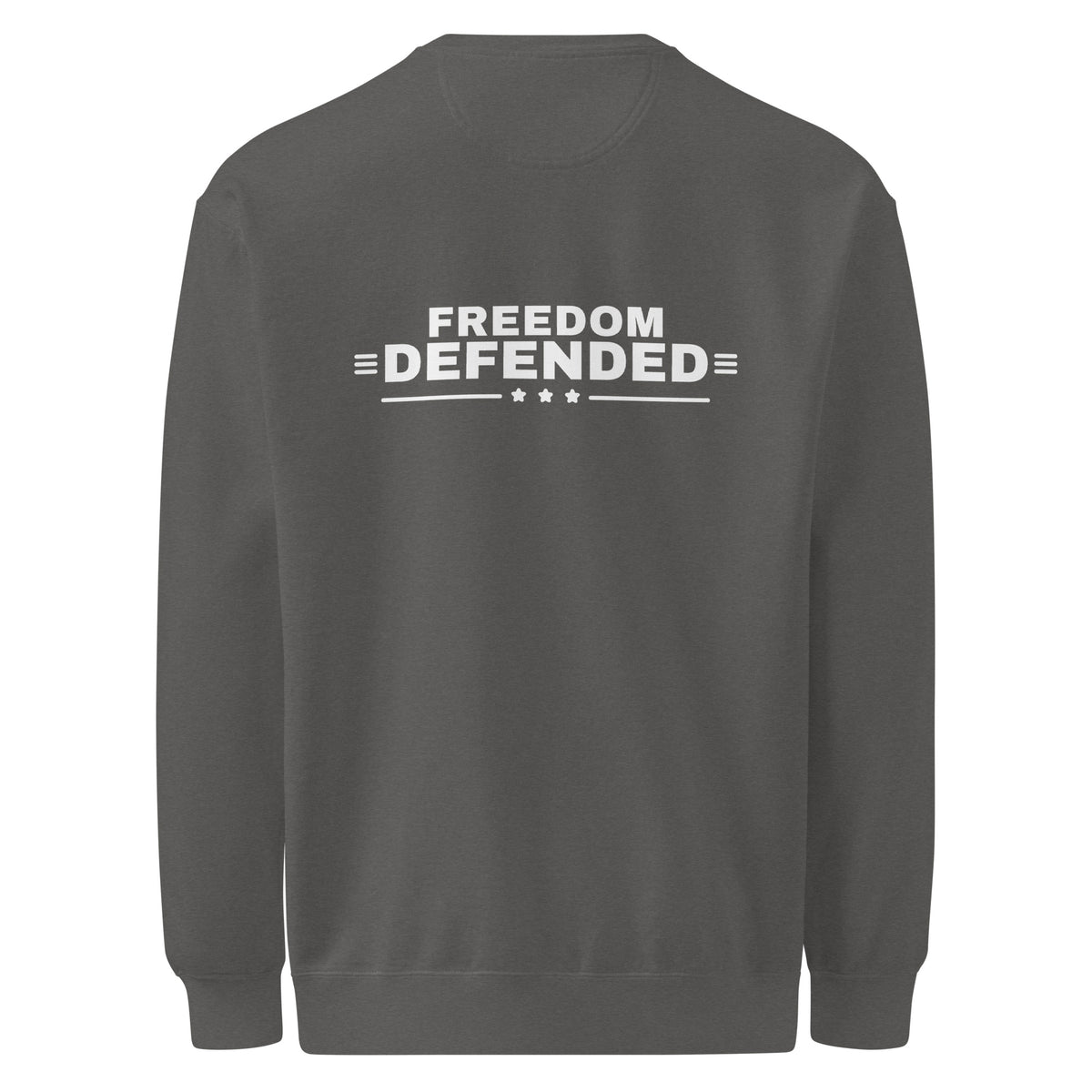 Freedom Defended Crewneck, Pepper, back | True American