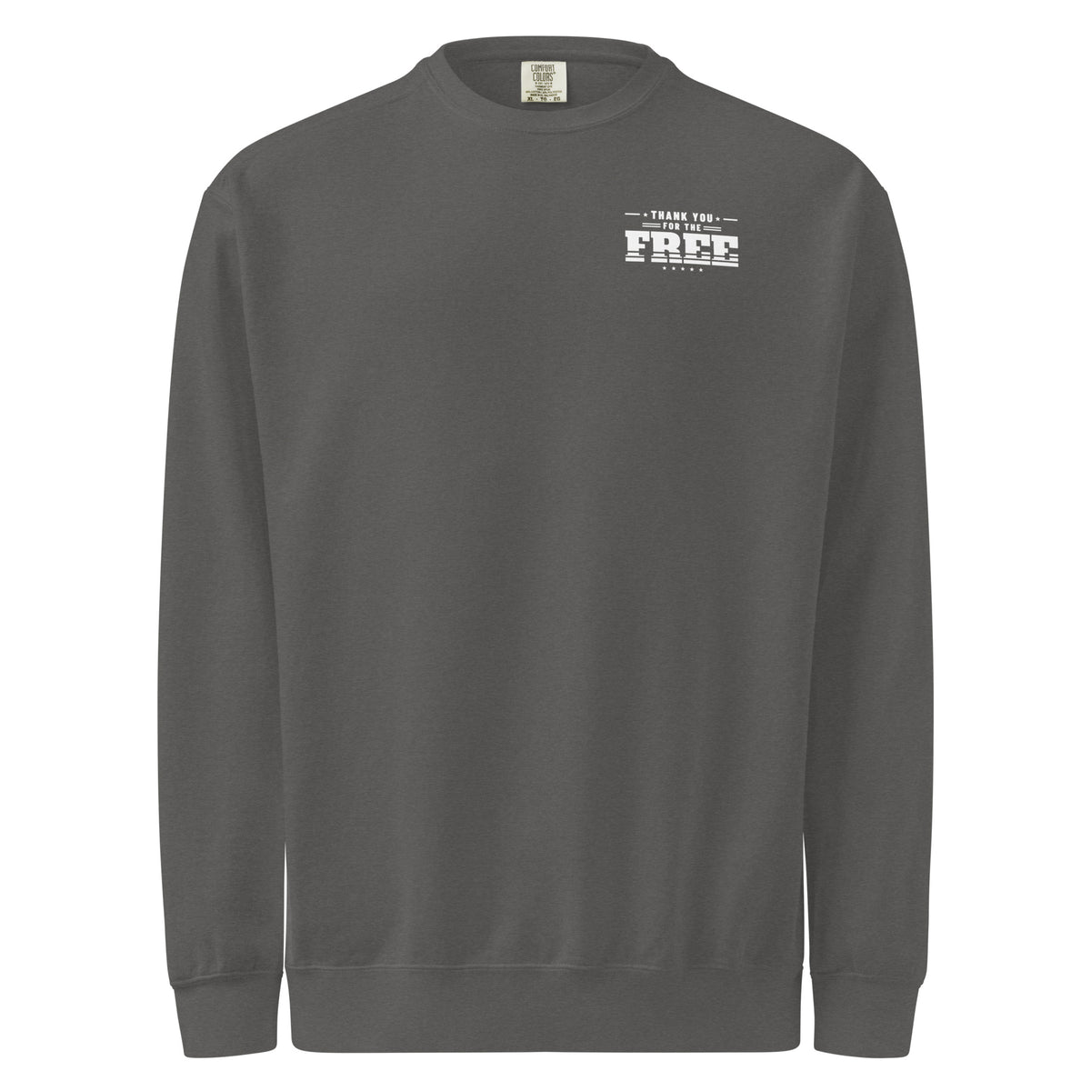 Thank You for the Free Crewneck, Pepper, front | True American