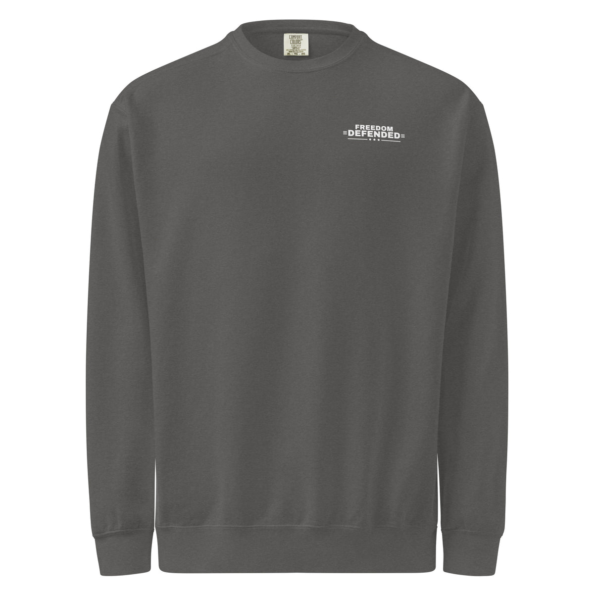 Freedom Defended Crewneck, Pepper, front | True American