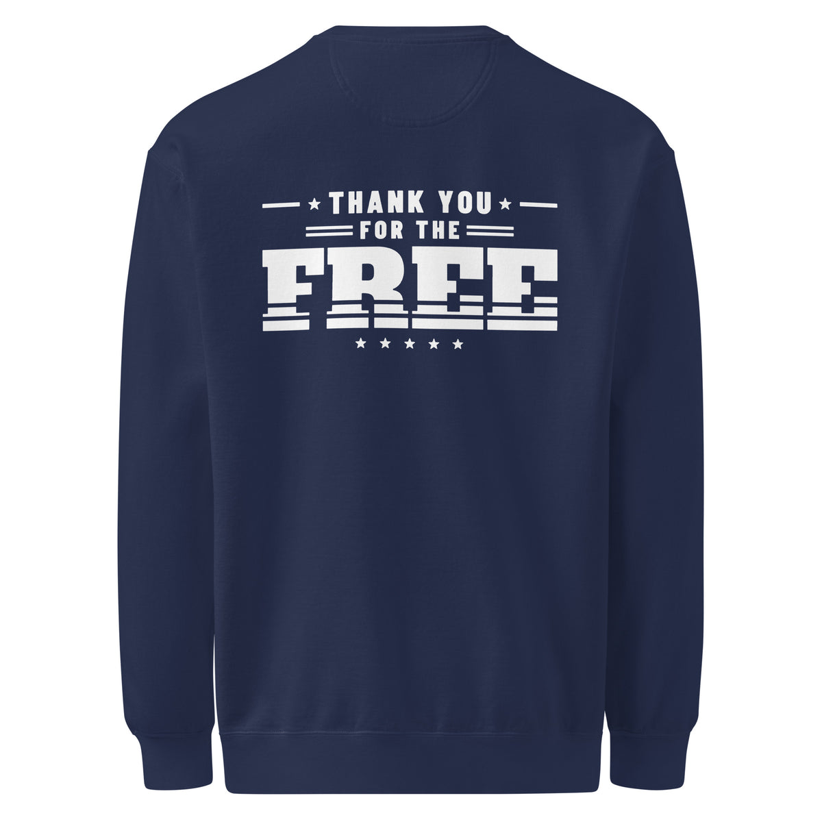 Thank You for the Free Crewneck, dark blue, back | True American