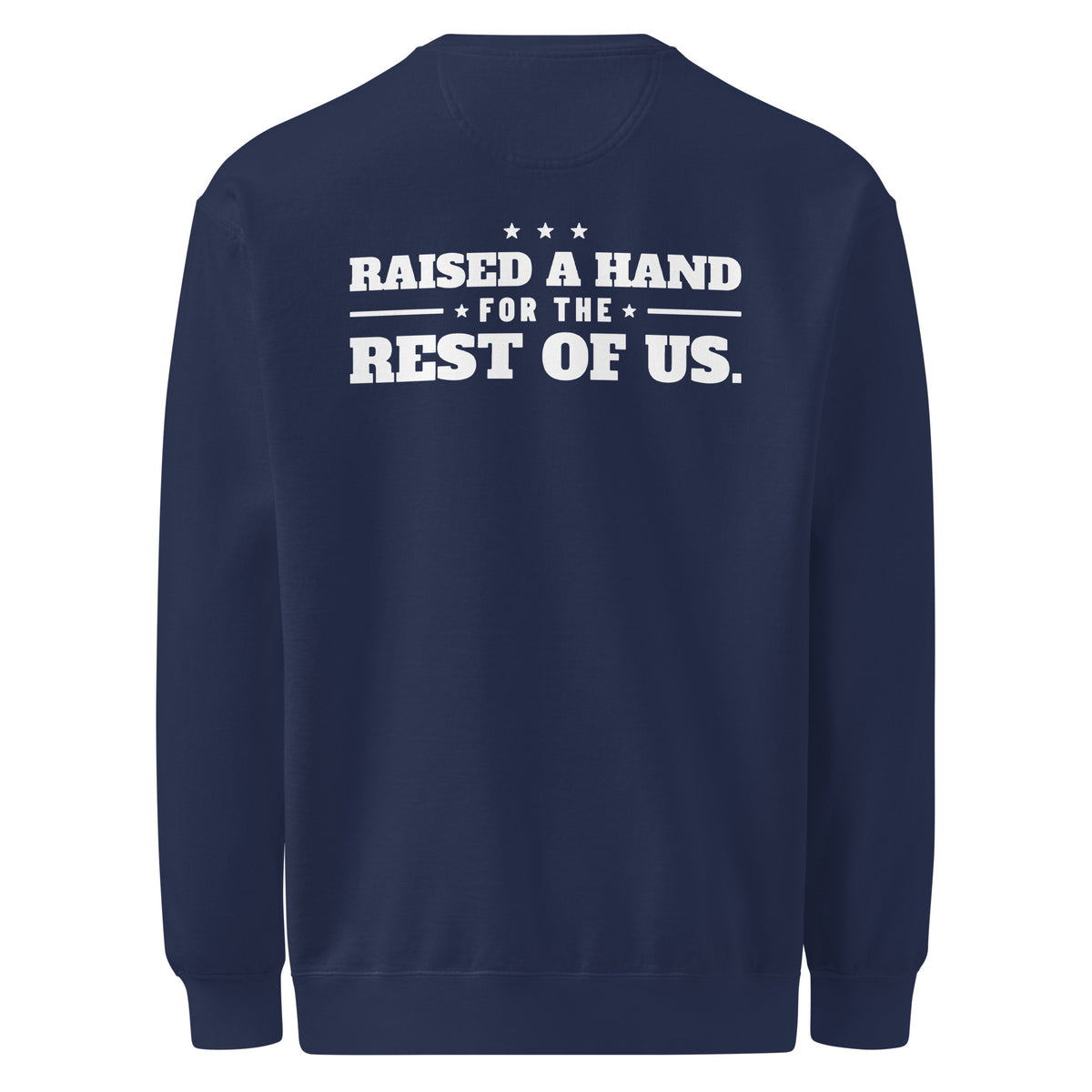 Raised a Hand Crewneck, dark blue, back | True American