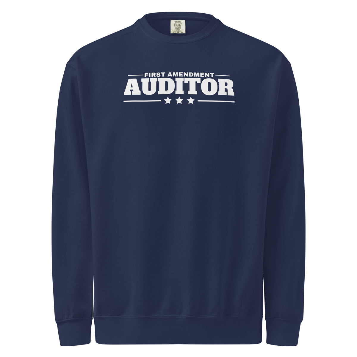 First Amendment Auditor Crewneck Sweatshirt True Navy flat front | True American