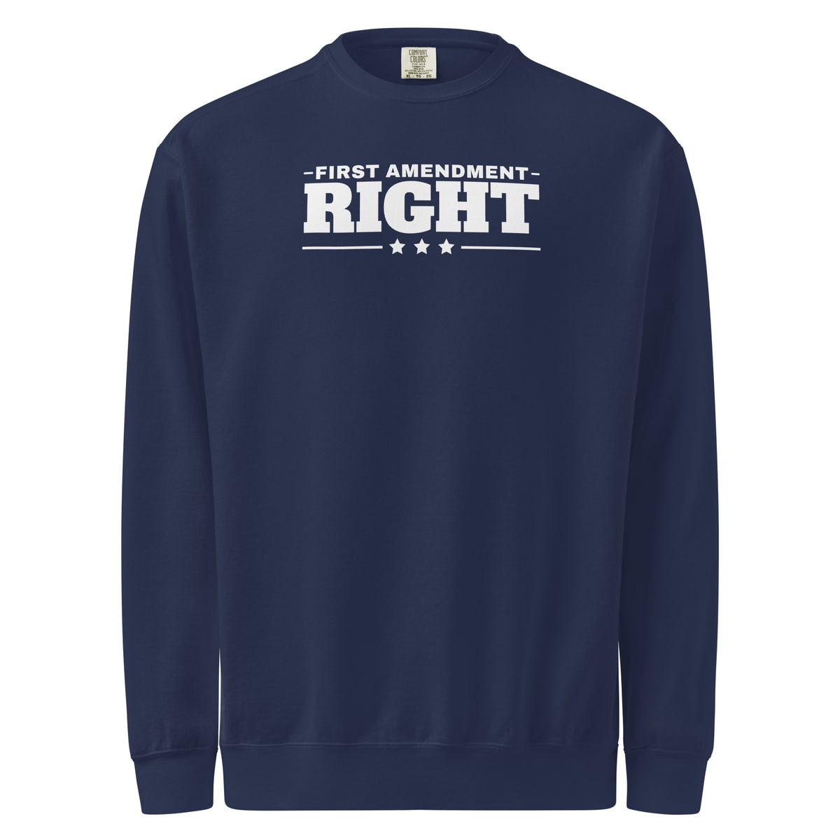 First Amendment Right / Freedom of the Press Crewneck Navy flat front | True American