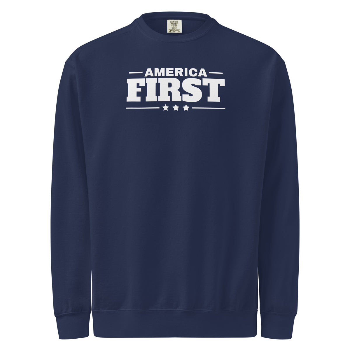 America First / Freedom First Crewneck Navy flat front | True American