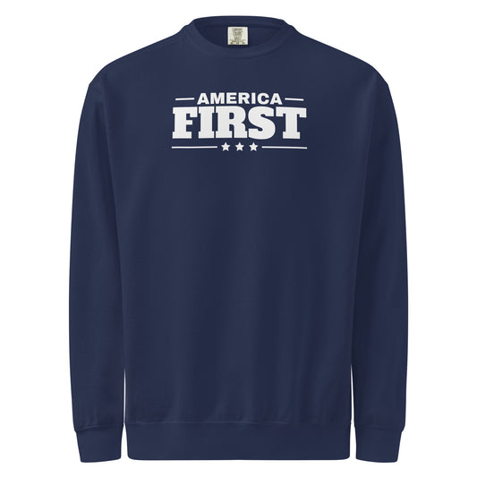 America First / Freedom First Crewneck Navy flat front | True American