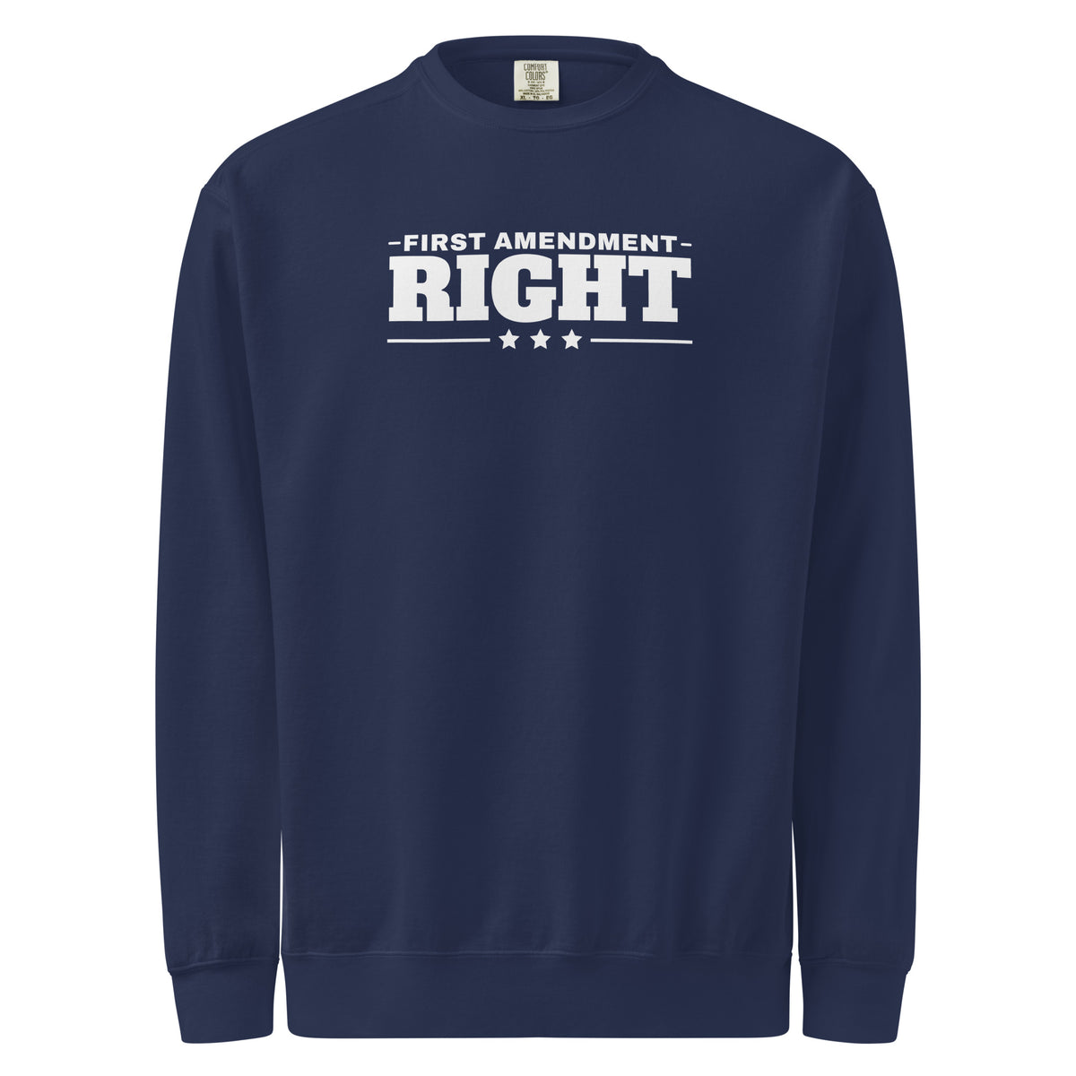 First Amendment Right / Freedom of Speech DTG Crewneck Navy flat front | True American