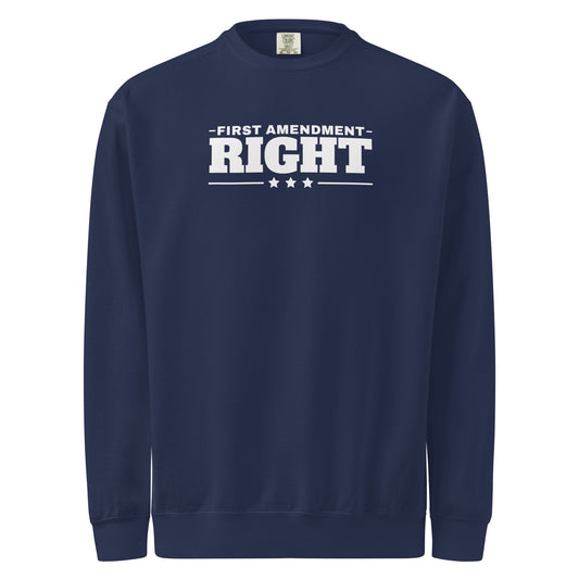 First Amendment Right / Freedom of Speech DTG Crewneck Navy flat front | True American