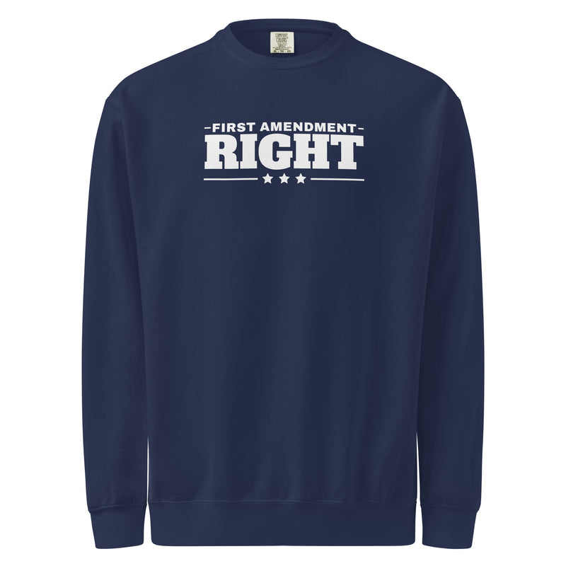 First Amendment Right / Freedom of Speech DTG Crewneck Navy flat front | True American